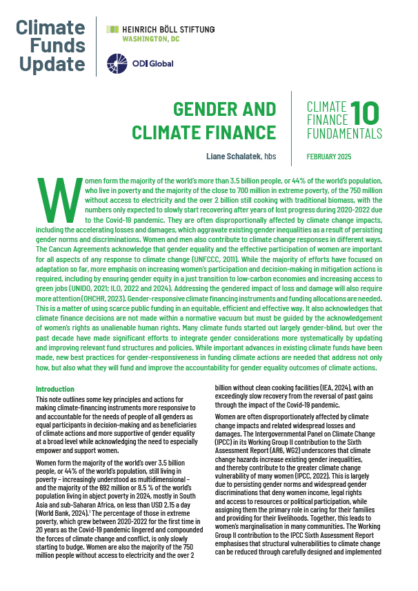 Gender and Climate Finance - Climate Funds Update