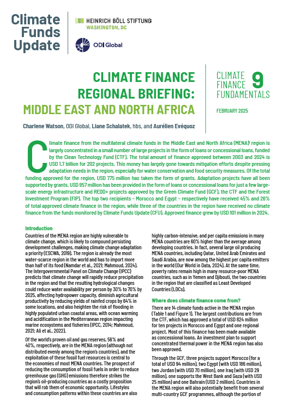 Climate Finance Regional Briefing: Middle East and North Africa ...